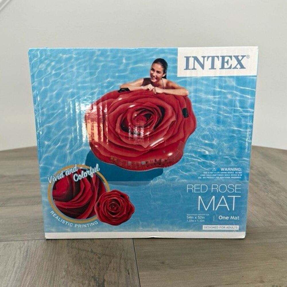 Intex Red Rose Pool Floating Mat Water Float, Adult 17 Years & Up
